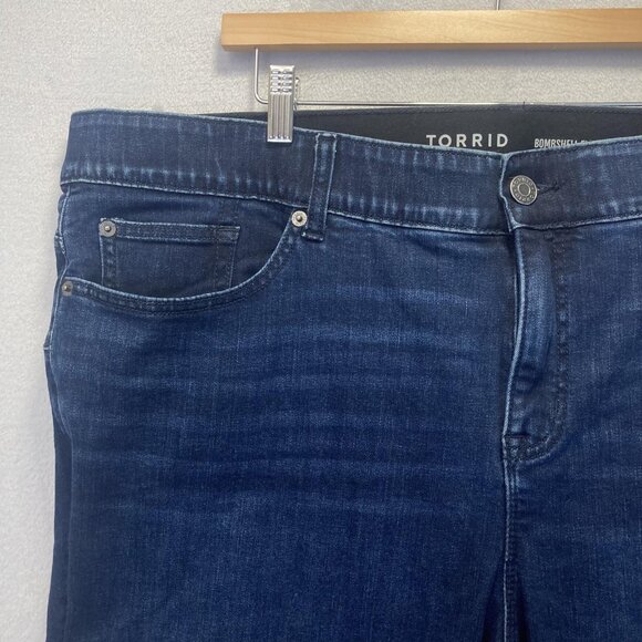 Torrid Bombshell Flare Jeans Womens 26S Dark Wash Super Soft Stretch High Rise - Picture 7 of 16